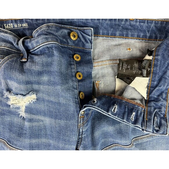 G-Star Raw 5620 3D Slim Jeans  Men's Size 34  Knee Zip Pocket  Button-Fly - Picture 12 of 16